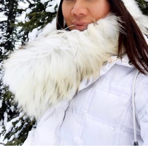 RUDSAK Accessories - Rudsak Wool Fur Scarf/Shawl/Creme/White